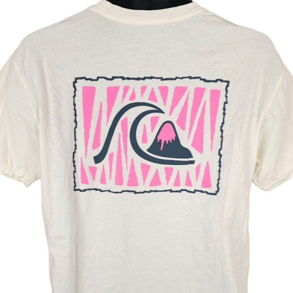 Quiksilver T Shirt Mens Size Large White Surfing Surfer Surf & Skate